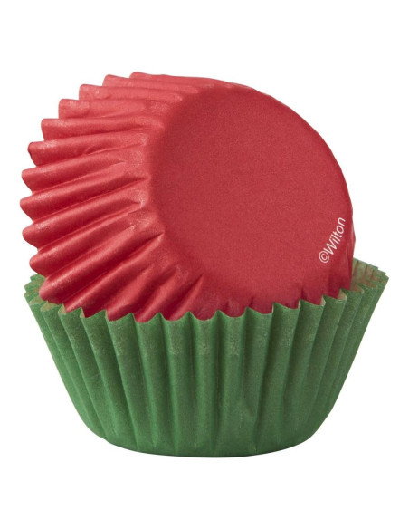 Forros para Mini Cupcakes Rojos y Verdes Wilton 100 Unidades