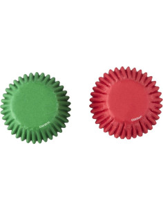 Forros para Mini Cupcakes Rojos y Verdes Wilton 100 Unidades 2