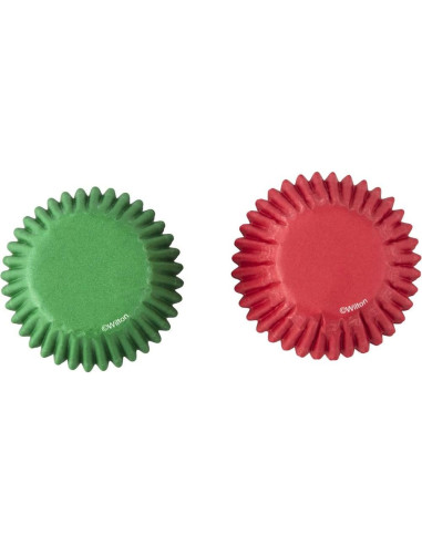 Forros para Mini Cupcakes Rojos y Verdes Wilton 100 Unidades