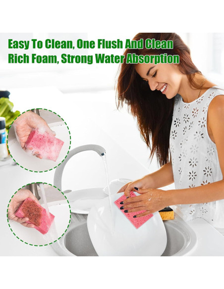 12 Esponjas de Cocina VUKOKU Reutilizables Ecológicas Multiusos