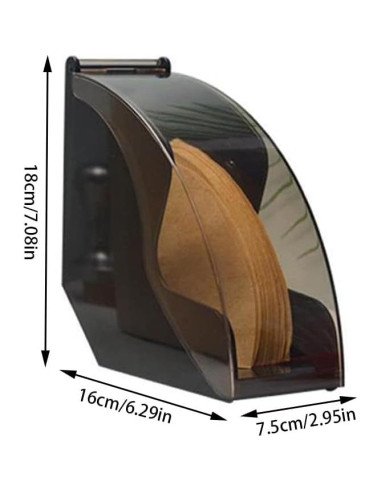 Soporte para Filtros de Café Cyrank Acrílico Negro con Cubierta