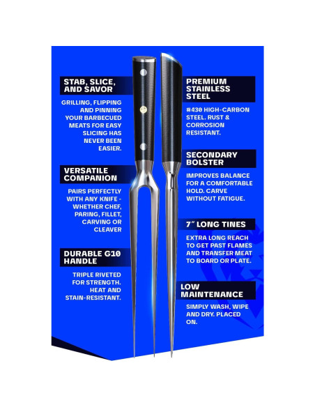 Tenedor de Carne Dalstrong El Impalador - Acero Inoxidable 22 cm