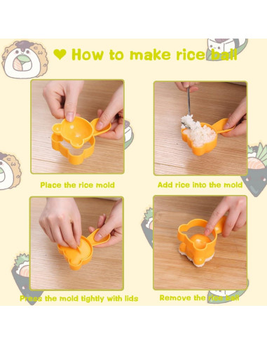 Conjunto de Moldes de Arroz Gpurplebud 21 Piezas Animales