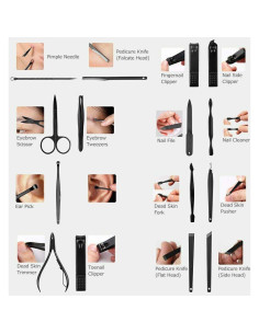 Juego de Manicura Profesional Lemon Shane - 16 Piezas Acero Inoxidable 2