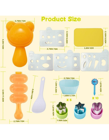 Conjunto de Moldes de Arroz Gpurplebud 21 Piezas Animales