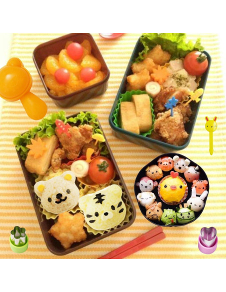 Conjunto de Moldes de Arroz Gpurplebud 21 Piezas Animales