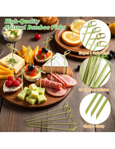 Juego de Palillos de Cóctel SEANSDA 1200PCS Bambú 10.49cm