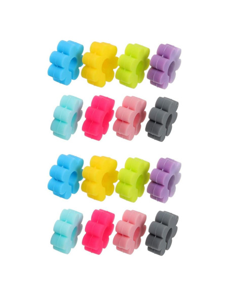 Marcadores de Copa de Vino UPKOCH 16pcs Silicona Floral