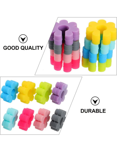 Marcadores de Copa de Vino UPKOCH 16pcs Silicona Floral