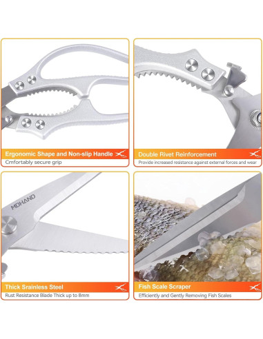 Tijeras de Cocina MDHAND 26.92 cm Alta Resistencia Inoxidable