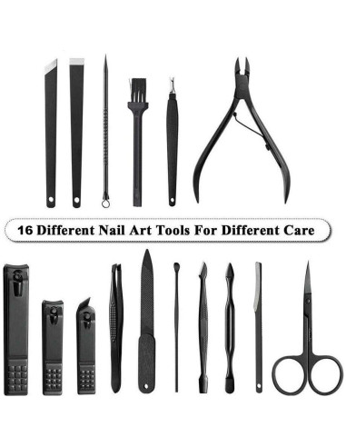 Juego de Manicura Profesional Lemon Shane - 16 Piezas Acero Inoxidable