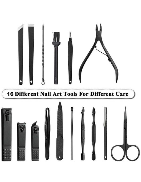 Juego de Manicura Profesional Lemon Shane - 16 Piezas Acero Inoxidable