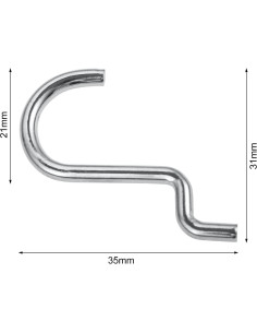 Ganchos de Metal para Tablero Perforado dophee - 10 Piezas 35x31mm 2