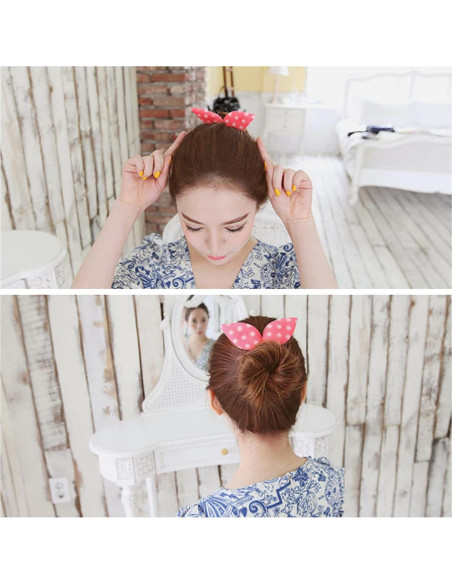 Hacedor de moño de esponja Xiwstar orejas de conejo floral