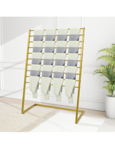 Soporte exhibición bufandas Venionwa 10 niveles dorado 100cm