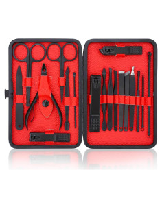 Juego de Manicura y Pedicura LifHap 18 Piezas Acero Inoxidable