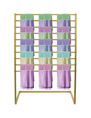 Soporte exhibición bufandas Venionwa 10 niveles dorado 100cm