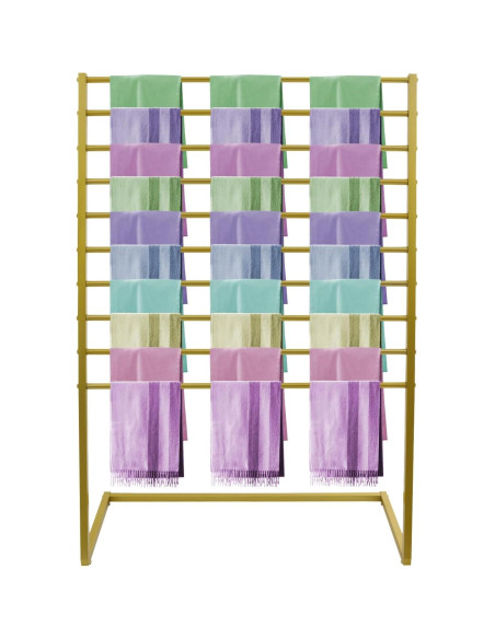 Soporte exhibición bufandas Venionwa 10 niveles dorado 100cm