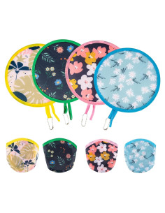 Ventilador Plegable Redondo JYSILIYH Floral 4 Piezas