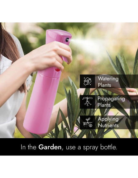 Botella Spray Continuo VIGOR PATH 300ml Rosa - Pulverizador Versátil