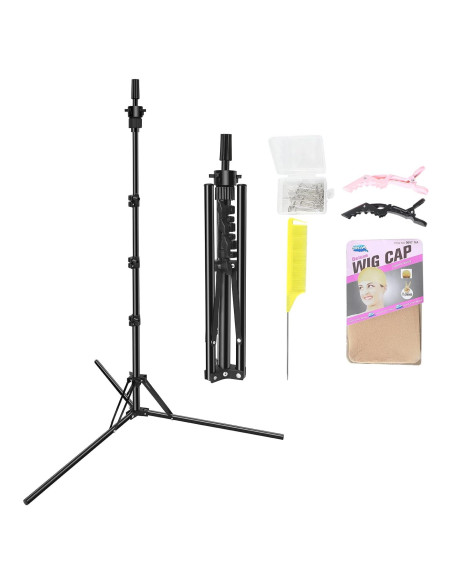 Soporte de Peluca Plegable LNASI Ajustable 43-142 cm Metal