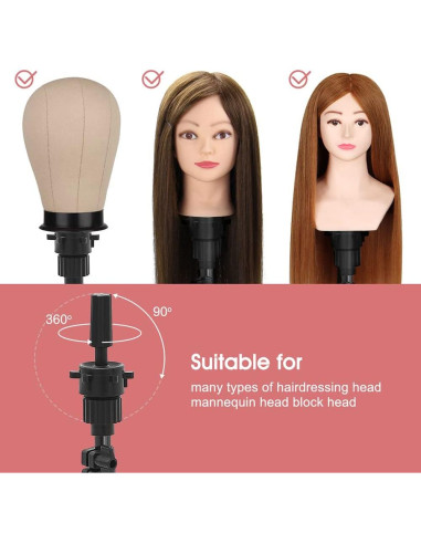 Soporte de Peluca Plegable LNASI Ajustable 43-142 cm Metal