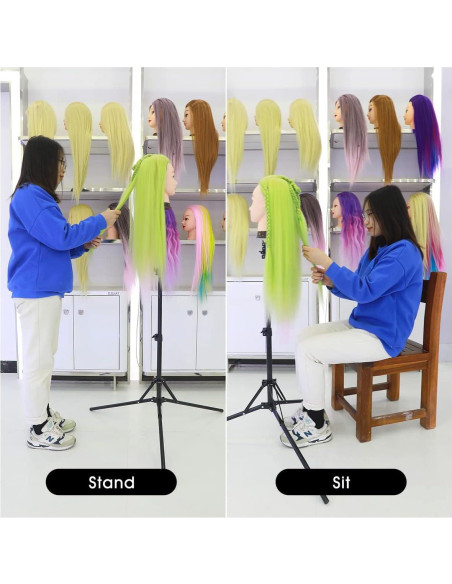 Soporte de Peluca Plegable LNASI Ajustable 43-142 cm Metal