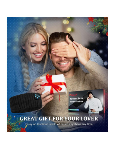 Beanie Bluetooth Fulext Calentador de Oídos Negro-Gris