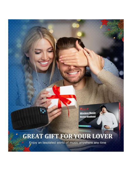 Beanie Bluetooth Fulext Calentador de Oídos Negro-Gris