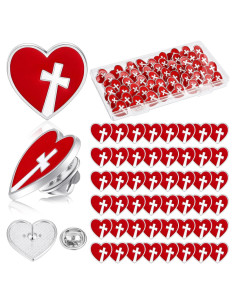 50 Pines Religiosos Corazón Rojo Sagrado Corazón de Jesús