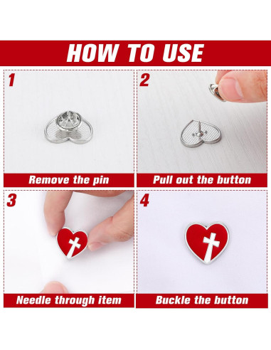 50 Pines Religiosos Corazón Rojo Sagrado Corazón de Jesús