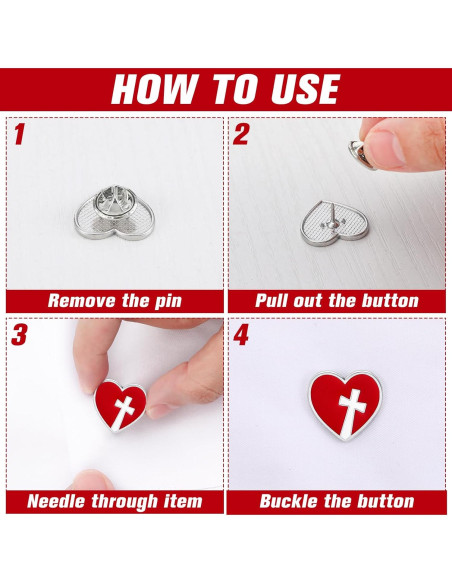 50 Pines Religiosos Corazón Rojo Sagrado Corazón de Jesús