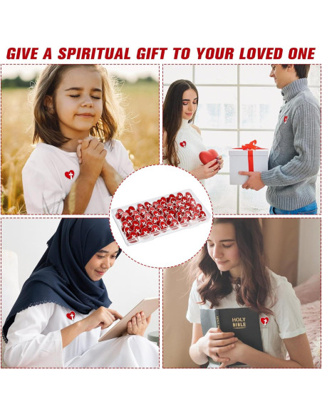 50 Pines Religiosos Corazón Rojo Sagrado Corazón de Jesús