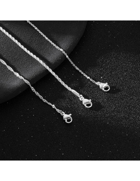 Conjunto de 3 Pulseras de Tobillo Risamil para Mujeres - Baño de Plata