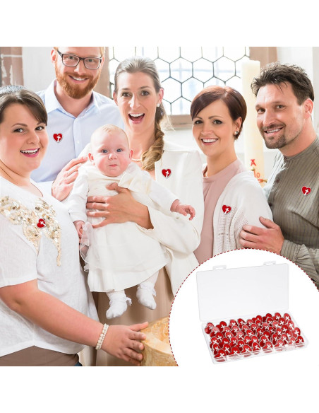 50 Pines Religiosos Corazón Rojo Sagrado Corazón de Jesús