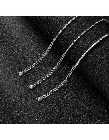 Conjunto de 3 Pulseras de Tobillo Risamil para Mujeres - Baño de Plata