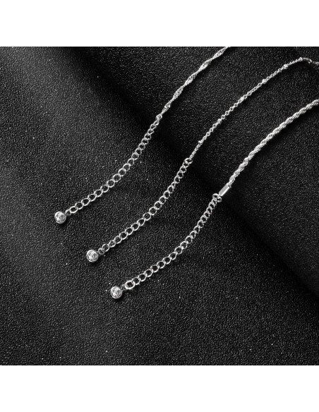 Conjunto de 3 Pulseras de Tobillo Risamil para Mujeres - Baño de Plata