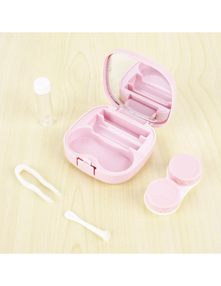 Estuches para Lentes de Contacto ReignSword - Kit de Viaje Rosa y Azul