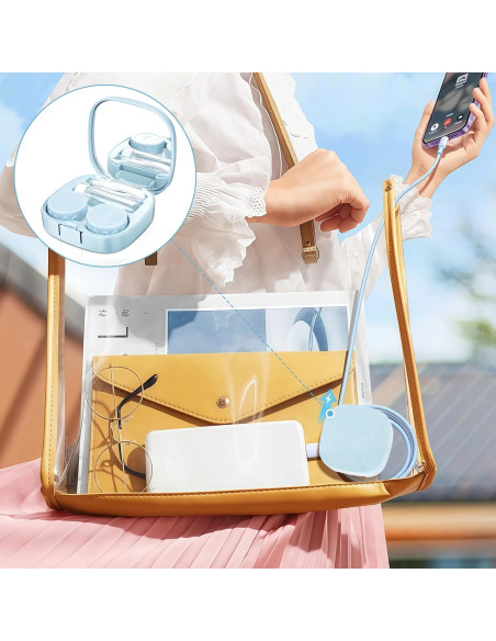 Estuches para Lentes de Contacto ReignSword - Kit de Viaje Rosa y Azul