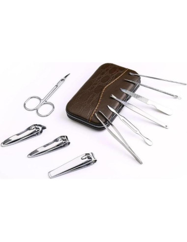 Set de Manicura y Pedicura 10 Piezas Yrighjo Acero Inoxidable