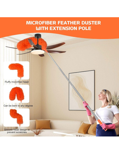 Plumero Extensible de Microfibra CHENCAILI 76.2 a 254 cm