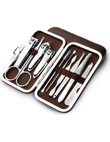 Set de Manicura y Pedicura 10 Piezas Yrighjo Acero Inoxidable