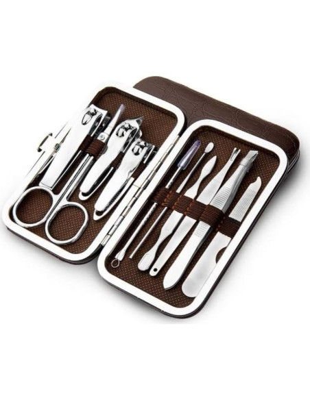 Set de Manicura y Pedicura 10 Piezas Yrighjo Acero Inoxidable