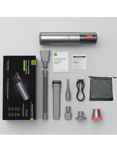 Aspiradora de Coche Minthouz DW199 Portátil Sin Cable HEPA