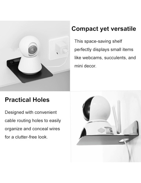 Estante Flotante de Aluminio NUTNAPH 10x12.7cm Negro