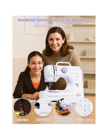 Máquina de Coser Eléctrica Portátil LoMoTive LMT-frj púrpura