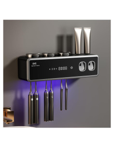 Soporte de Cepillo de Dientes Wekity Negro con Dispensador Automático