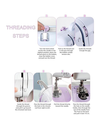 Máquina de Coser Eléctrica Portátil LoMoTive LMT-frj púrpura