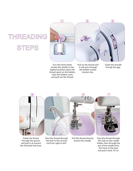 Máquina de Coser Eléctrica Portátil LoMoTive LMT-frj púrpura