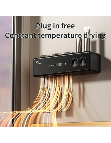 Soporte de Cepillo de Dientes Wekity Negro con Dispensador Automático